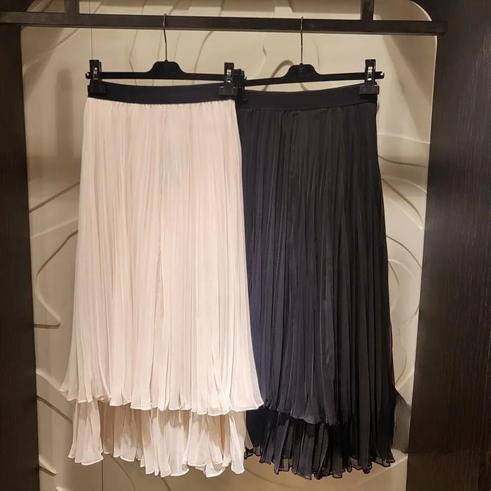 Jupe plissée amincissante pour les déplacements, jupe Midi polyvalente, Design coréen, taille moyenne, couleur Pure, autre matériau