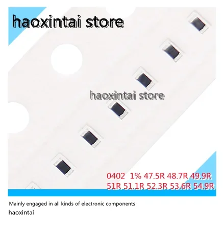 100PCS  0402 Chip Resistor 1% 47.5R 48.7R 49.9R 51R 51.1R 52.3R 53.6R 54.9R