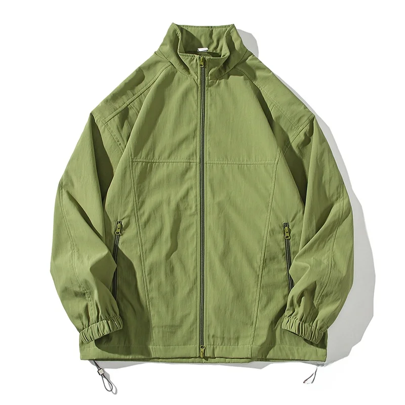 

Outdoor Casual Stand Collar Jaet Men's Spring Summer American Workwear Color Top Haome Couple Sle Outerwear