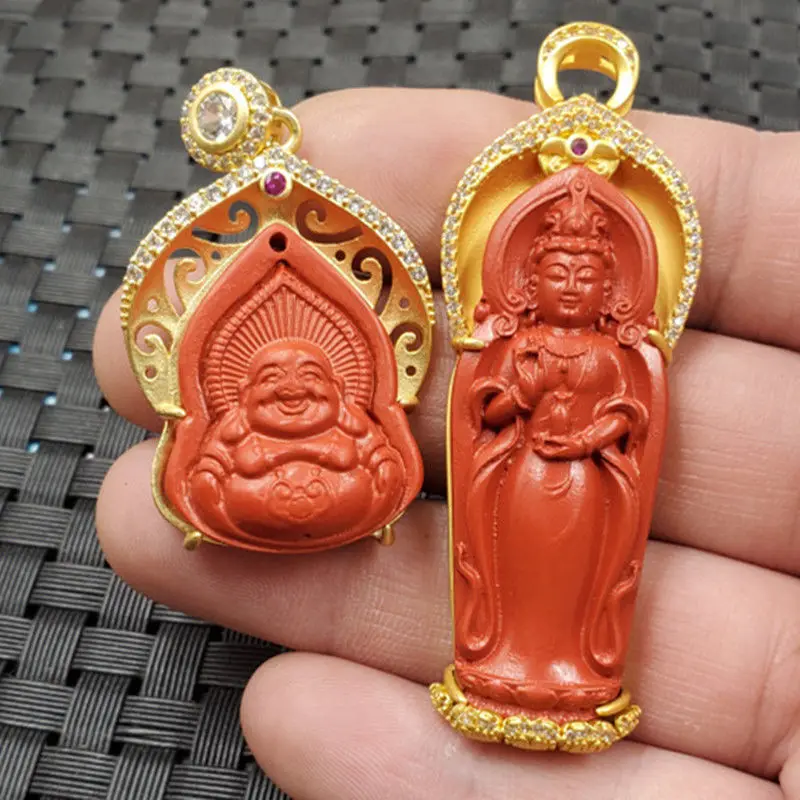 Ornament Pendant Optimization Cinnabar Guanyin Buddha Pendant Jade Pendant