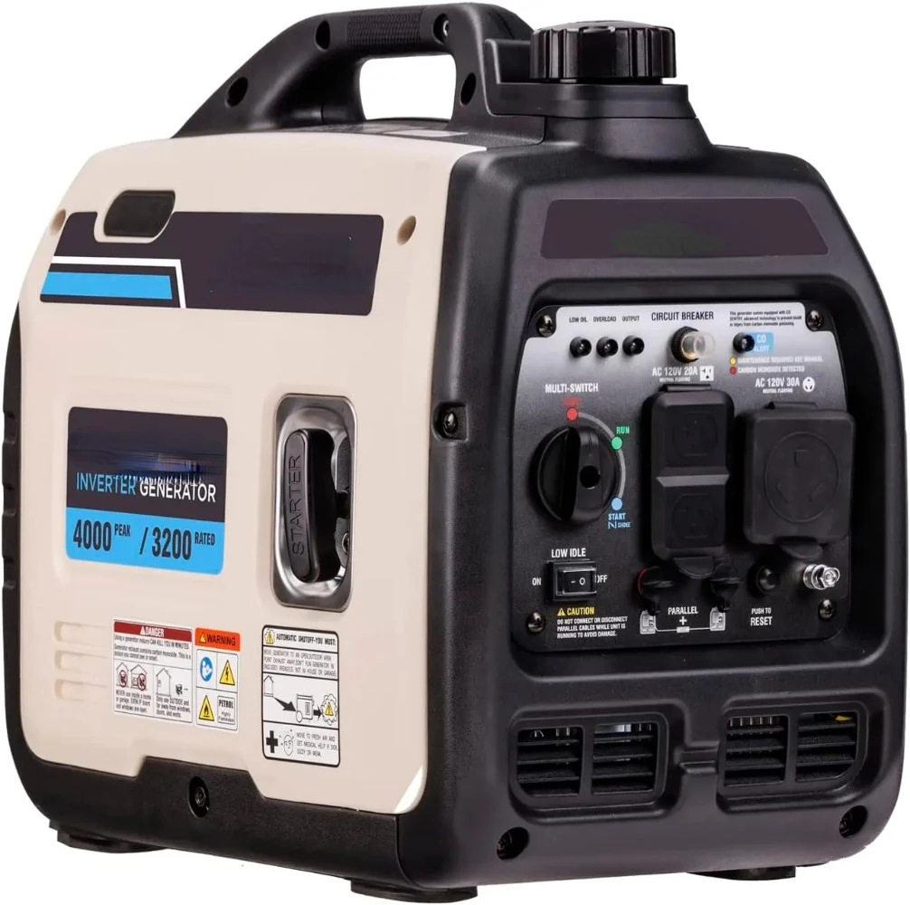 PGD40ISCO Ultra Light Quiet 4000W Portable Gas Inverter Generator 12oz gas tank, 4.5 hrs run time @ half load