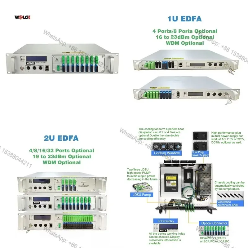 Hot Sale 1550nm CATV 16 Puertos 16 Puert 16 Port Pon 23dbm Wdm Fiber Optical Amplifier EDFA with Input