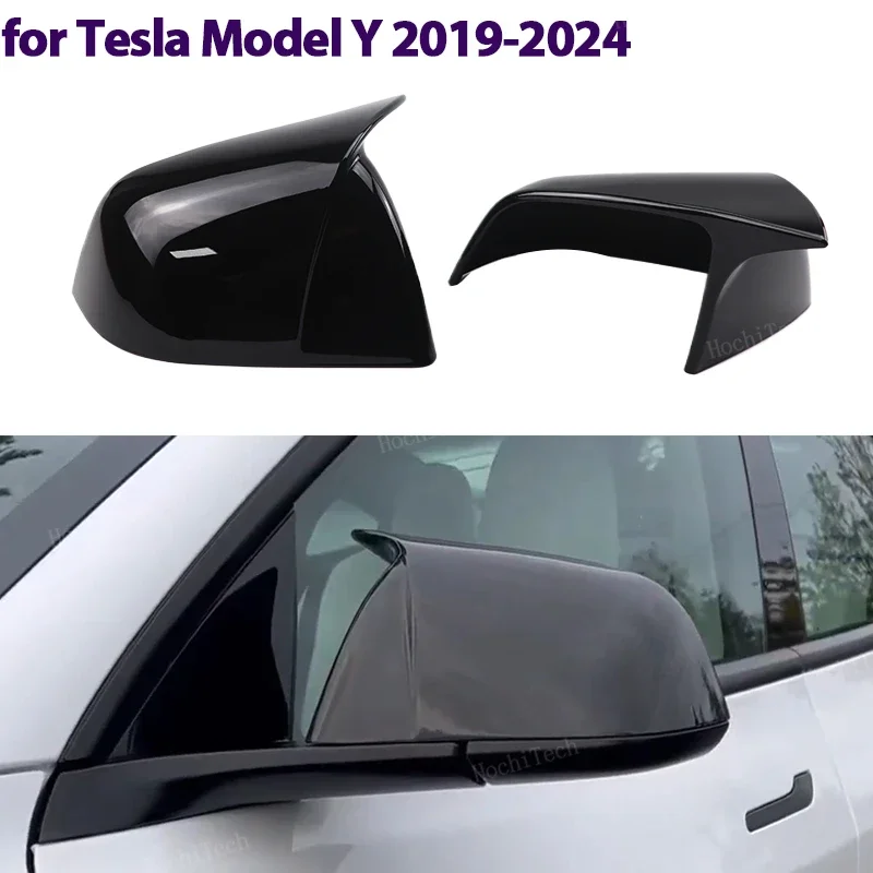 

z widokiem z tyłu samochodu, osłona lusterka bocznego, naklejka na obudowę Tesla ModelY Model Y 2019-2024, jasny czarny zewnętrzny