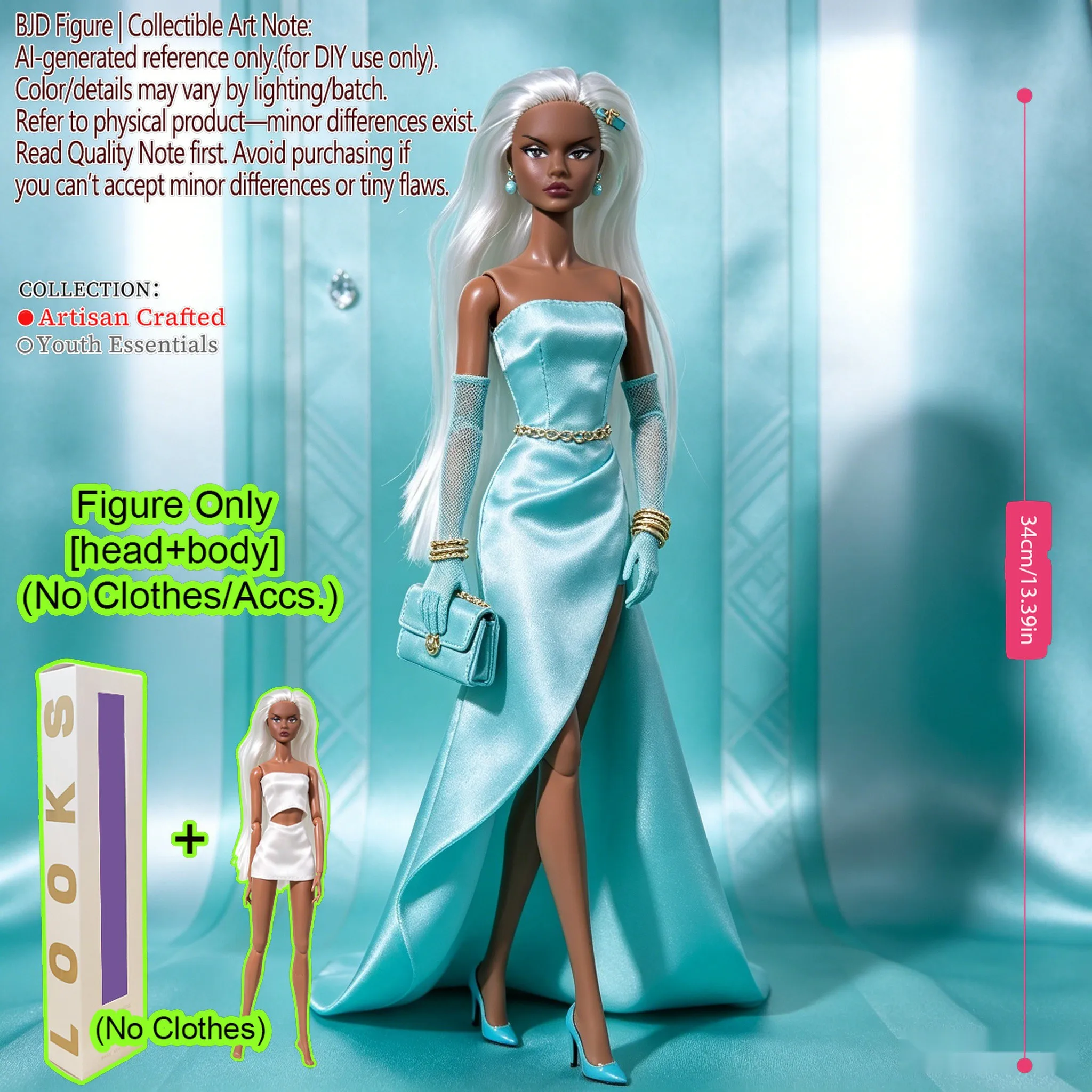 1. 12 Inch 1/6 BJD MJD Supermodel Doll,12‑Ball‑Joint Posable Articulated Figure,Collectible Display Model,No Clothes