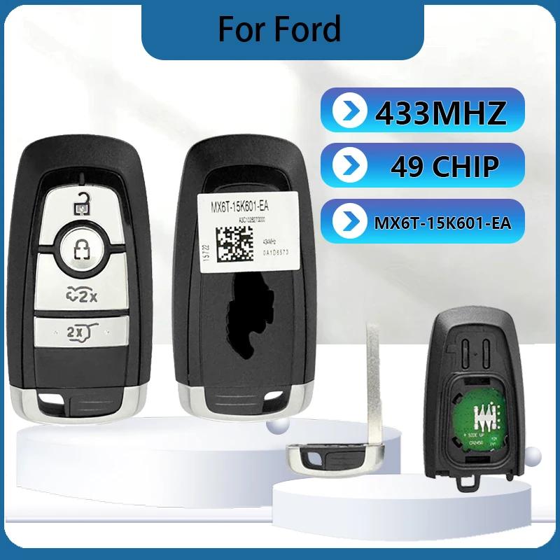 

CN018146 Original 4 Buttons Smart Remote Control Key FCC MX6T-15K601-EA 49 Chip 434MHz Keyless Go For Ford Mustang Mach-E 2020+