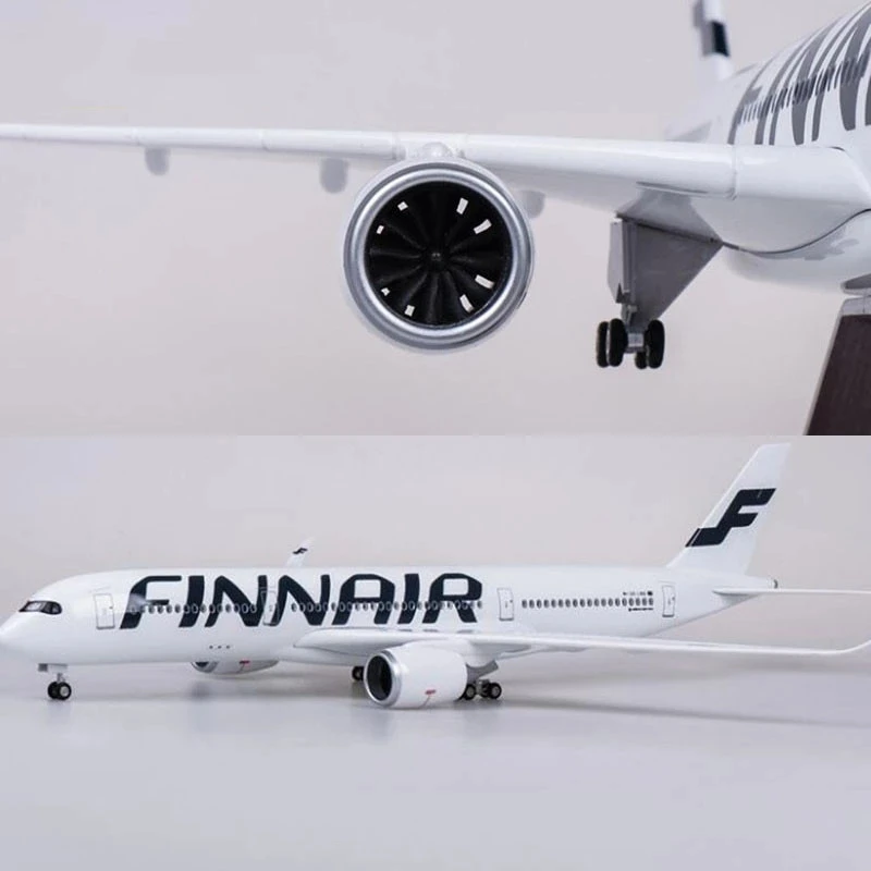 47CM 1/142 Scale Airplane Airbus A350 Finland FINNAIR Airline Model W Light and Wheel Diecast Plastic Resin Plane For Collection