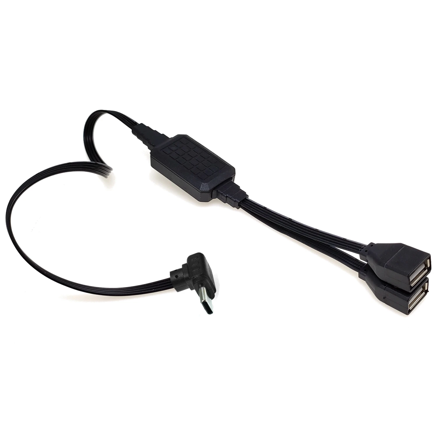 USBC to 2 USB two USBA adapter, flat Dual data power supply, OTG cable converter, USB2.0 multi port, 20CM 30CM 40CM