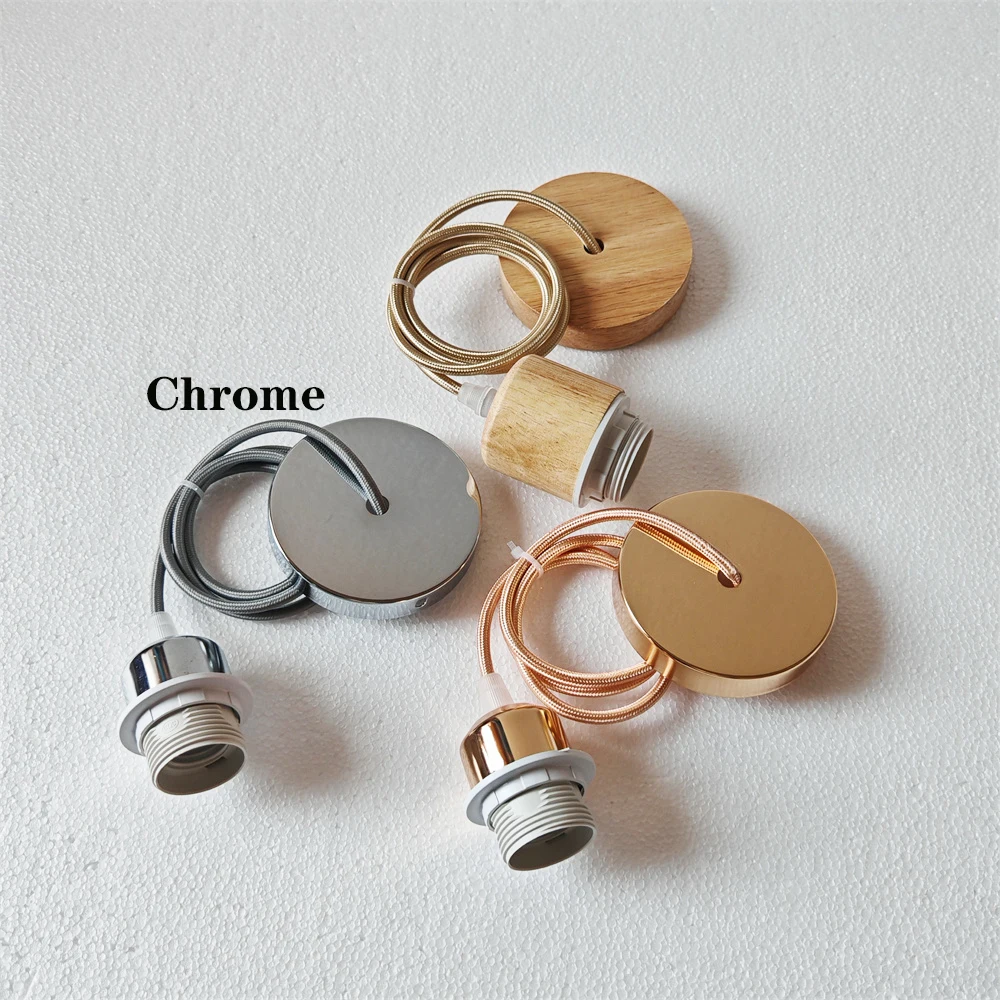 DIYヴィンテージE26/E27吊り下げランプホルダー、ケーブル付き天井ランプホルダーソケット、北欧風ハーフ歯ランプシェードベース（ペンダントランプ用）