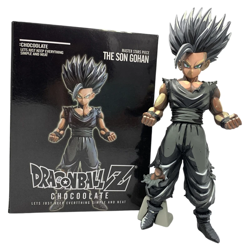 

20cm Anime Dragon Ball Z Figure Son Gohan Super Saiyan Chocolate Black Ver Action Figure PVC Collection Ornaments Toys Kid Gift