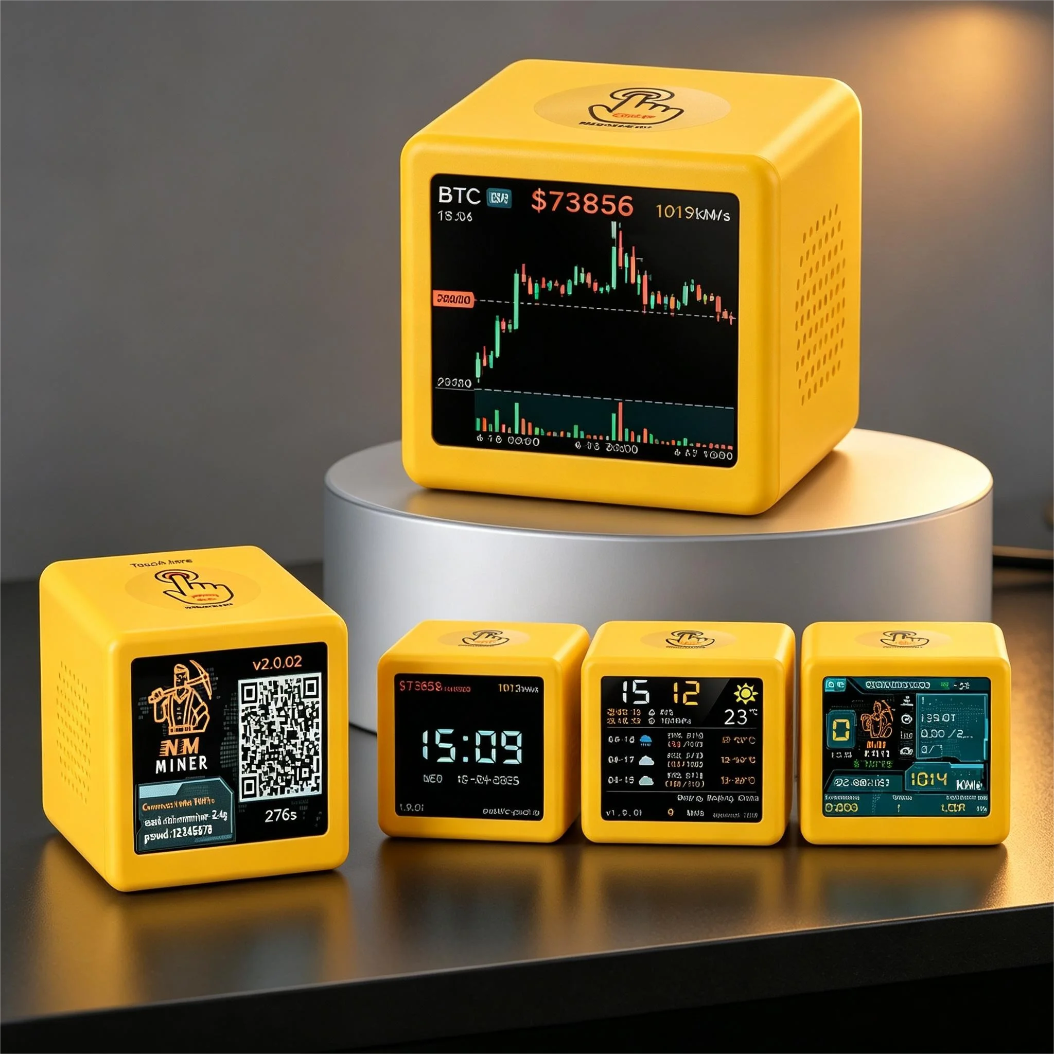 BTC Solo Lottery Nerd Miner for Computer NM-TV Hashrate 1060KH/s ESP32 Gift Home Silent Desktop Clock Lower Power Consumption