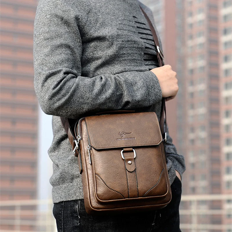 Imagem -04 - Bolsas Crossbody de Couro Vintage para Homens Bolsa Pequena Bolsala Bolso Múltiplo Bolsa de Ombro Masculina Bolsa Mensageiro de Negócios