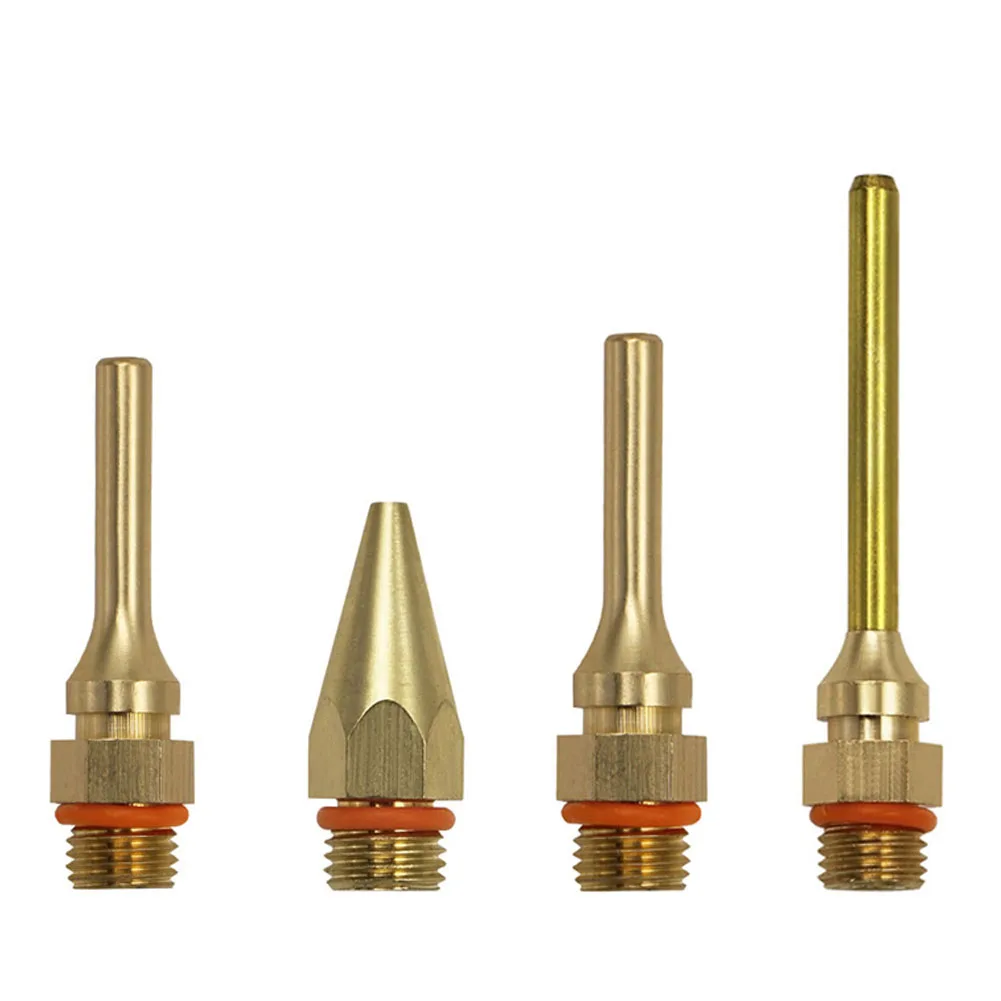 Copper Tube Nozzle Set for Hot Glue Guns 4pcs Fine Nozzles Lightweight and Portable Precision Gluing and Repairing Solutions