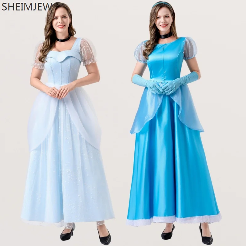 

New Adult Women Fairy Tale Princess Cosplay Dresses Halloween Role-playing Performance Costume Holiday Party Masquerade Dress Up