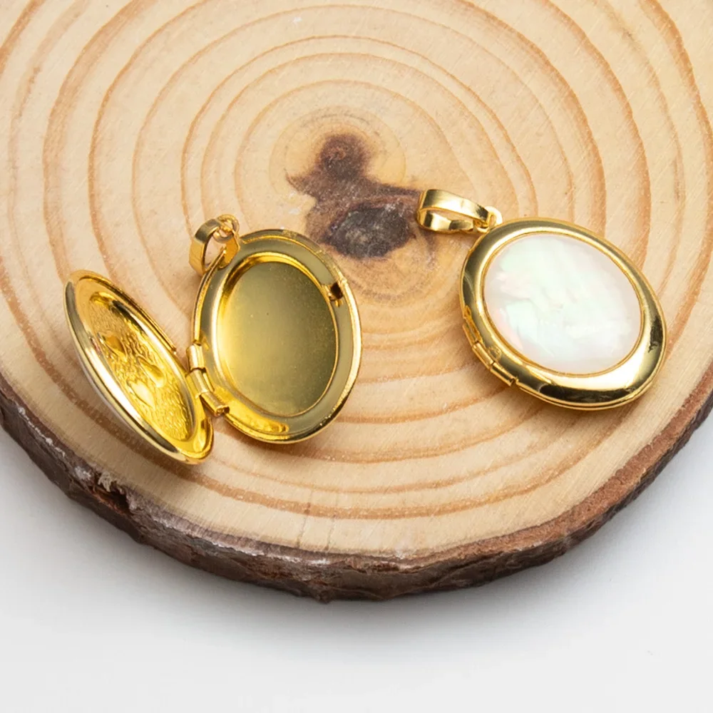 1PC Natürliche Shell Foto Rahmen Anhänger 20x28mm Perlmutt Abalone Shell Inlay Vergoldet DIY schmuck Halskette Ohrringe