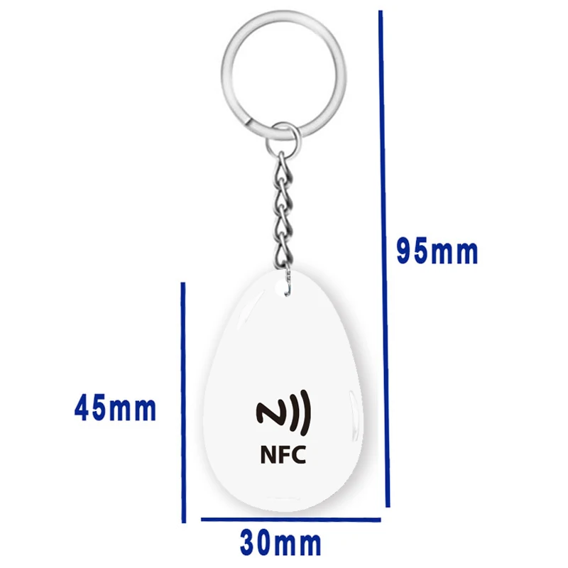 Keychain Digital Business Card Smart NFC Epoxy Tag Instantly Share Contact Info Social Media Payment Apps and More