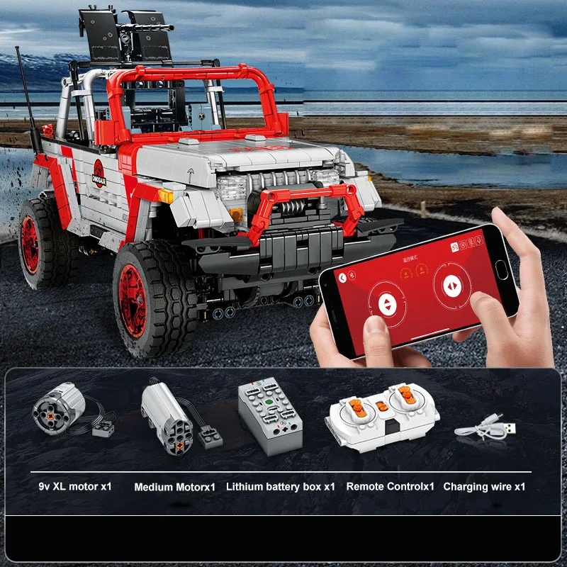 1:14 Scale Technical Radio 2.4ghz Remote Control Car Building Block 4X4 Jeeps Wranglers Orv Model Monsters App Rc Vehicle Toys