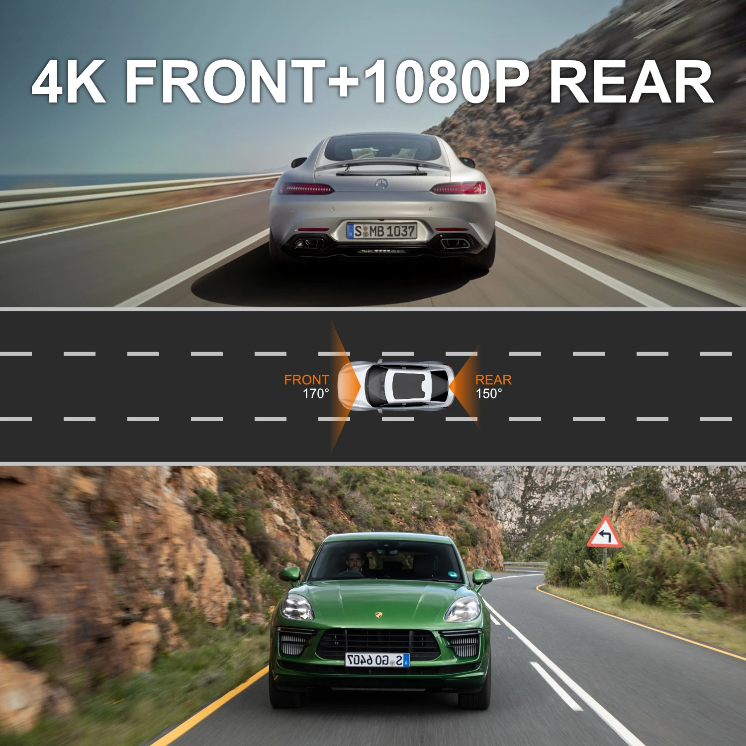 4K WiFi  Car Dash Cam Drive Recorder Front Rear Camera Built-in GPS Enhanced Night Vision Parking Monitor G-sensor