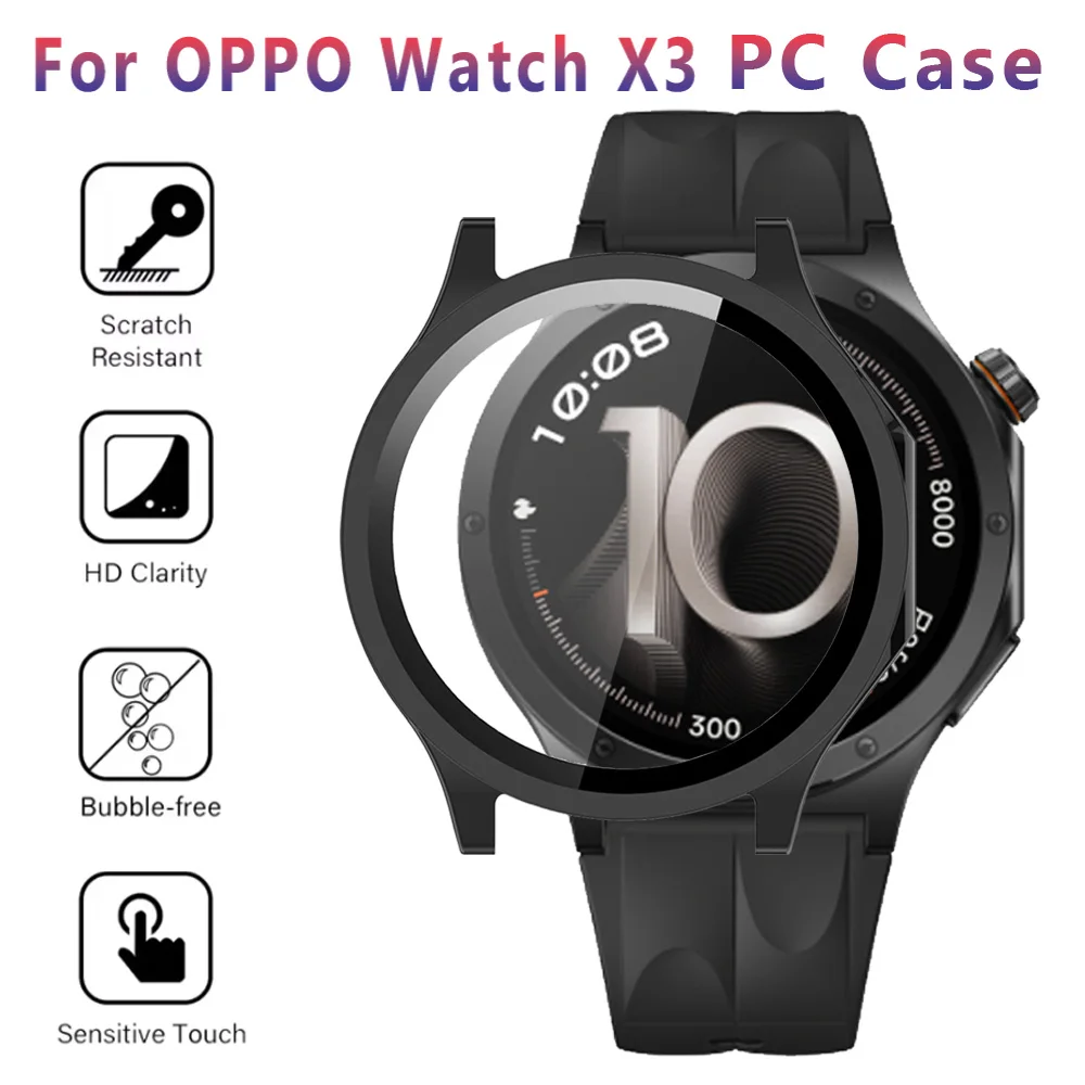 PC Case+HD Glass For OPPO Watch X3 Smart Watch Bumper Protective Cover Shell And Membrane Integration Shell For Oneplus Watch 4