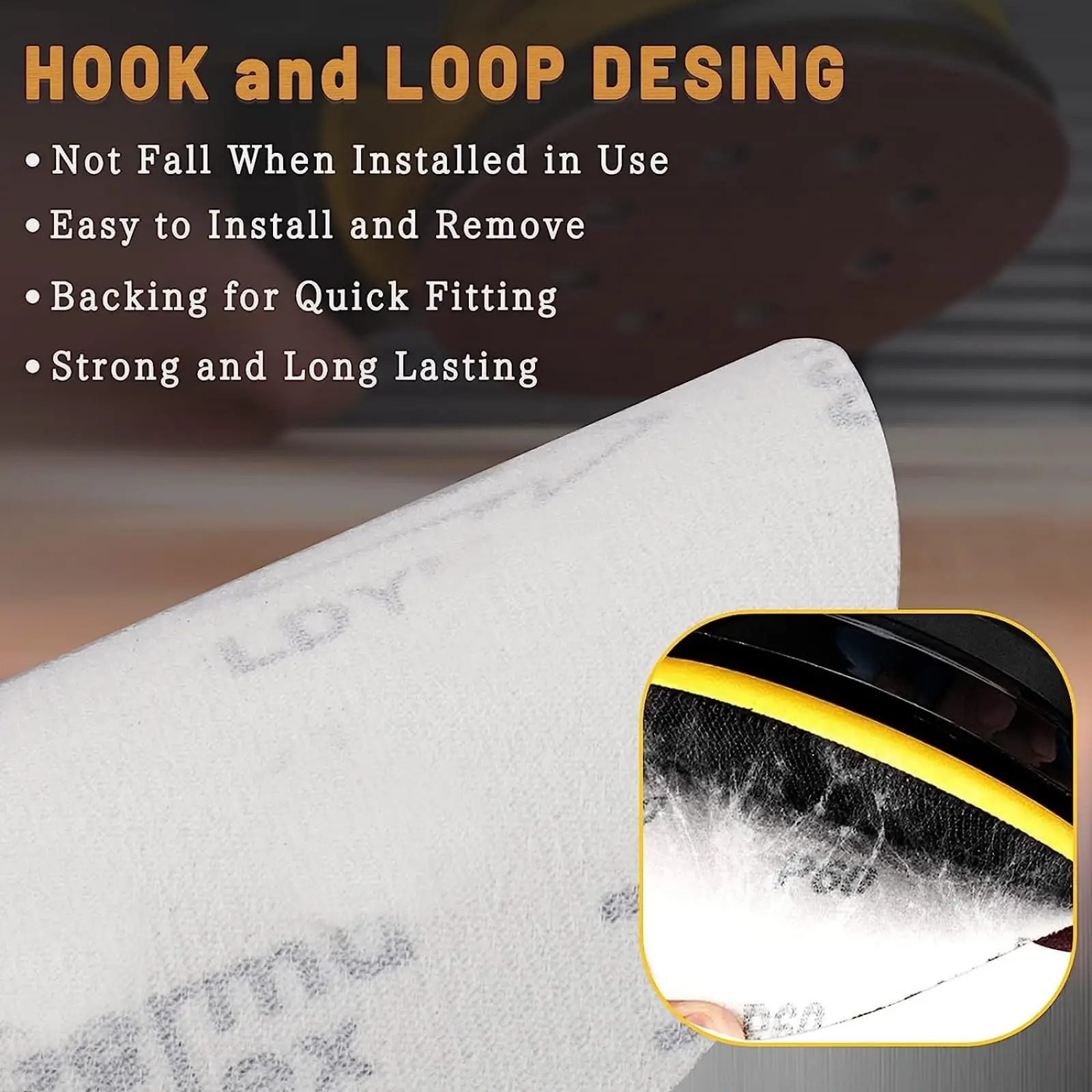 Kit kertas pengamplasan kait dan Loop 5 inci, 93 buah dengan busa lembut bantalan buffing 80-1000 aneka grit untuk pemoles mobil logam kayu
