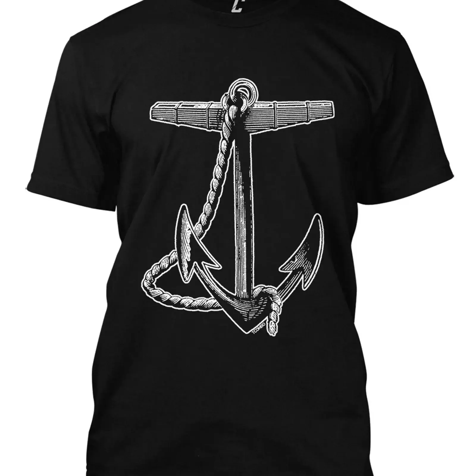 Anchor Nautical Marine Boat Yacht Fishing Ocean Water Men's T shirt vintage Washed homme Breathable graphic streetwear
