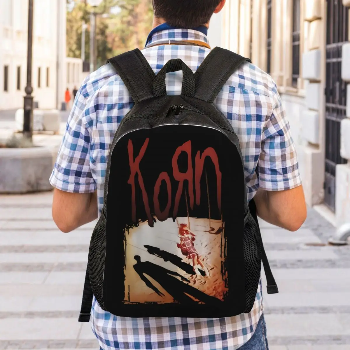 Zaino personalizzato Korns Heavy Metal Music Hard Rock per donna uomo College School studenti Bookbag adatto a borse per Laptop da 15 pollici