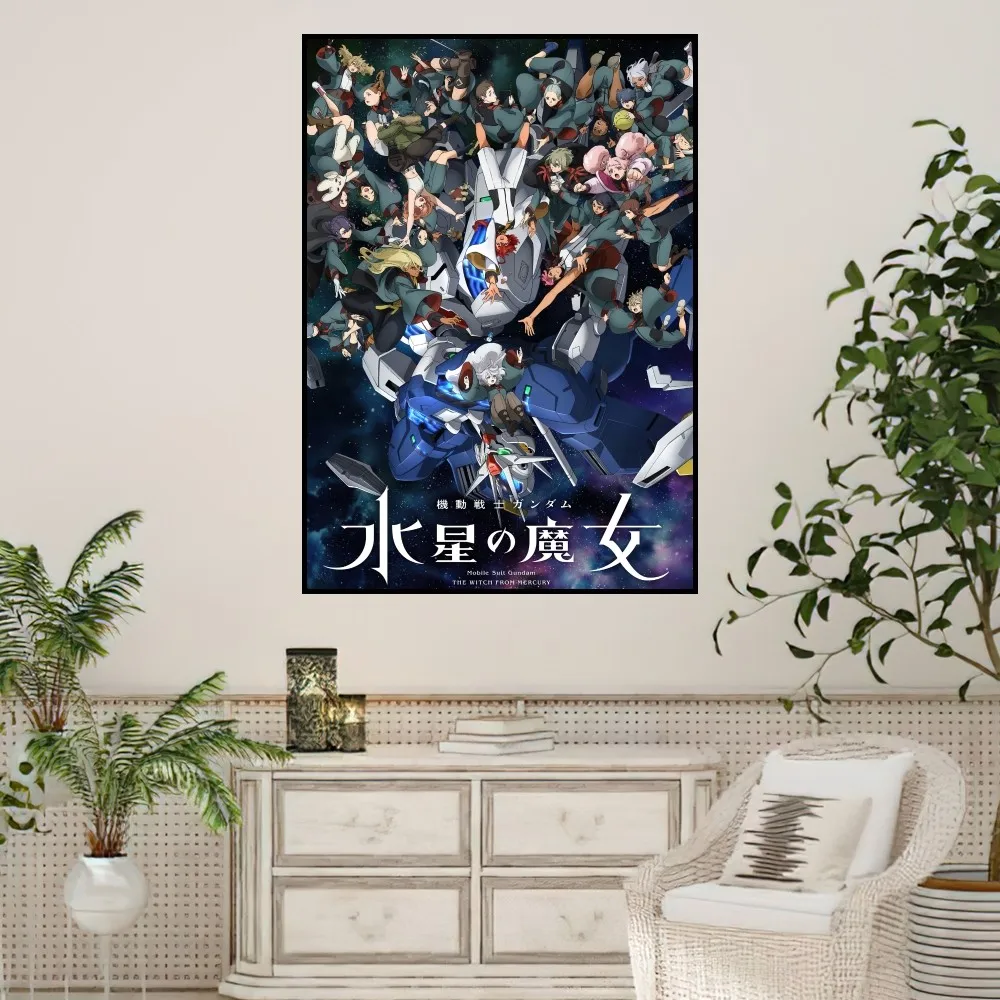 Mobile Suit Gundam WITCH MERCURY Poster Prints Wall Sticker Painting Bedroom Living Room Decoration Office Home Self Adhesive