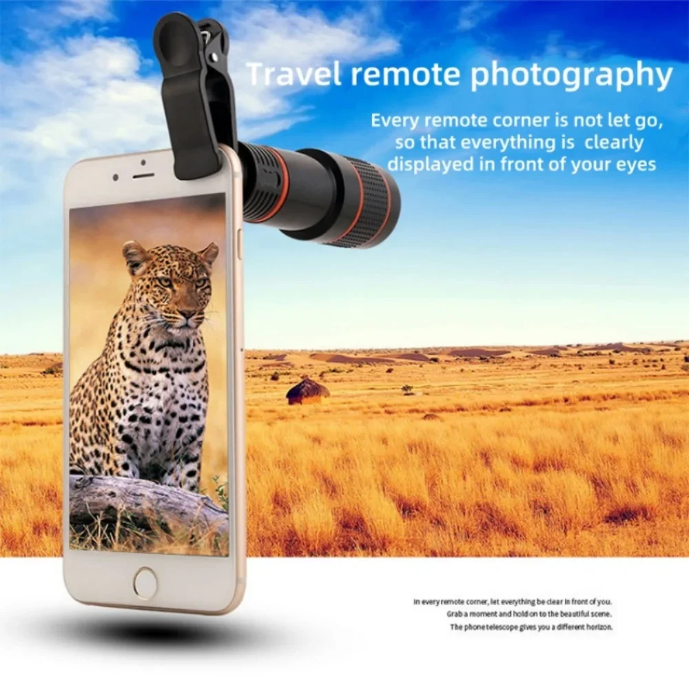 12x 8x Mobile Phone Lens Kit Monocular HD Optical Telephoto Lens Universal Cell Phone Lens Observing Survey for All Smartphones