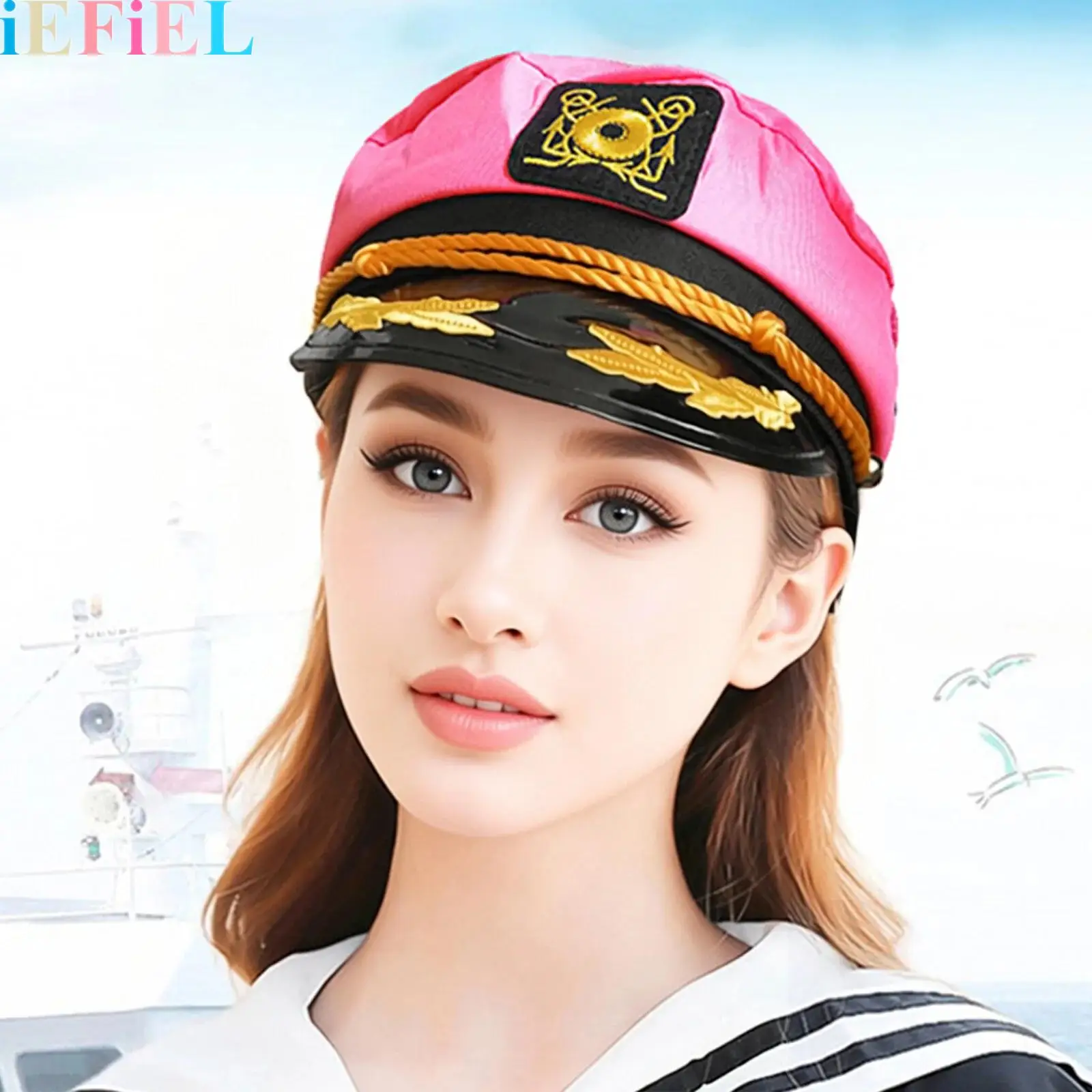 

Men Women Adjustable Captain Hat for Sailor Hats Boat Cruise Yacht Rock Party Costume Dress Up Hat