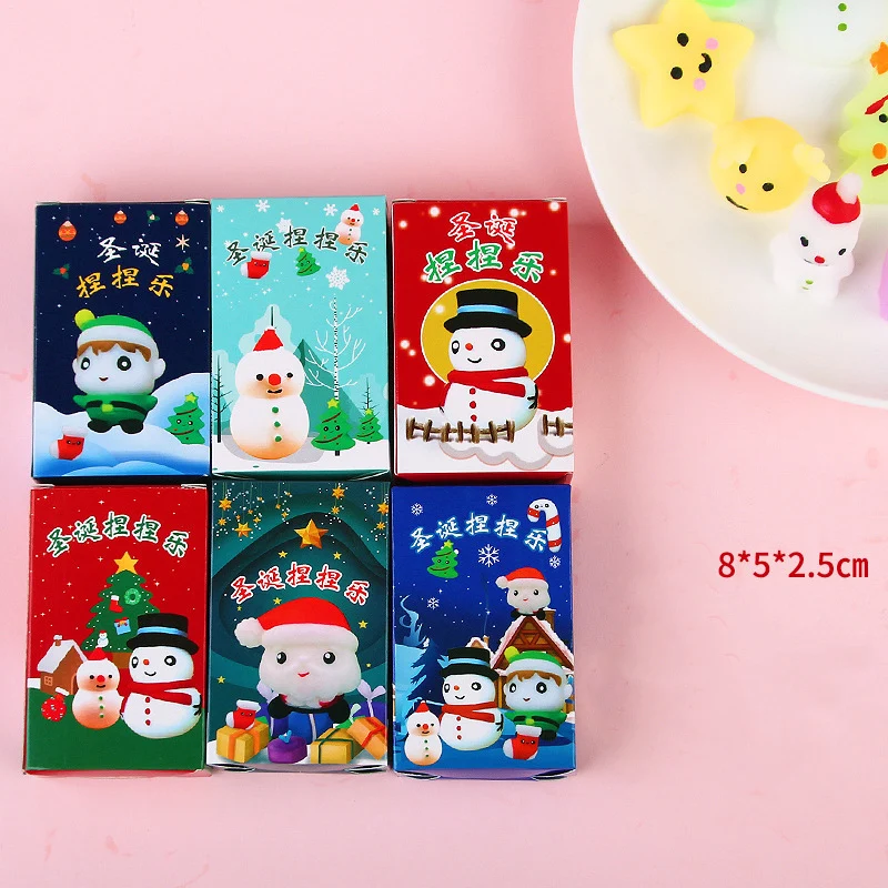 5Pcs Cartoon Cute Christmas Series Gnocchi Surprise Box Fun Kids antistress Pinch Music Fidget Toy regali di natale per bambini