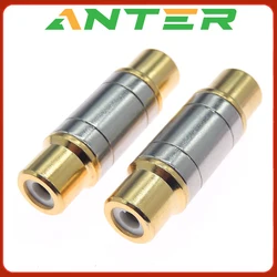 2pcs/lot Dual RCA Connectors High Quality RCA Female to Female Jack Socket Straight Adapter Gold Plated Speaker Cable Extender