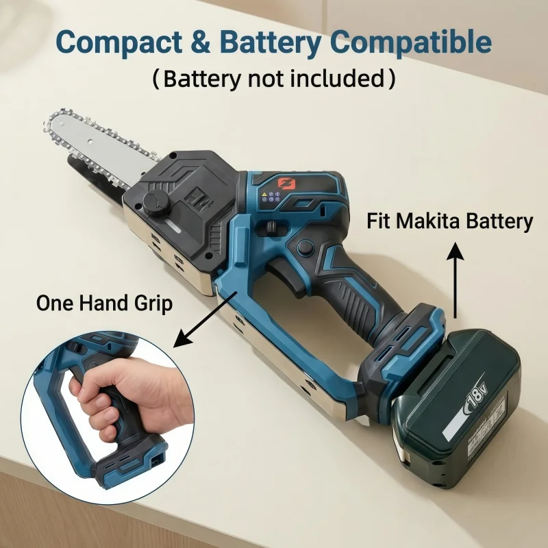 Brushless Cordless 8-Inch Chainsaw for Makita 18V battery for Wood/Tree Cutting, Pruning power tool