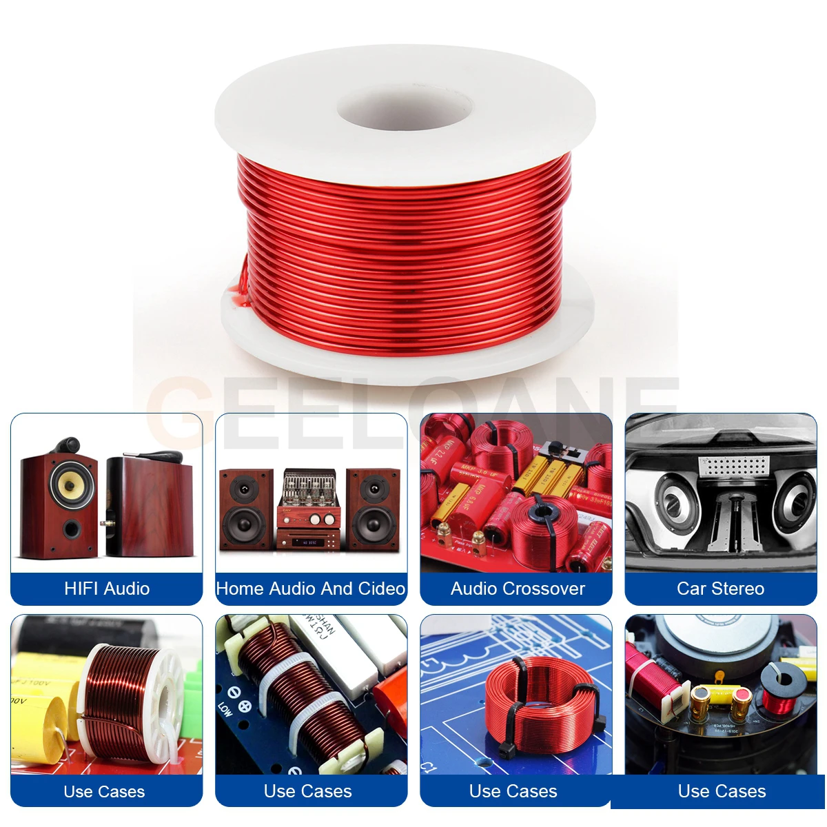 GEELOANE 4N Air Core Inductor Coil 1.3mm Custom 0.5mH-5mH Hollow Round Frame Enameled Copper Coil for HIFI Speaker Crossover