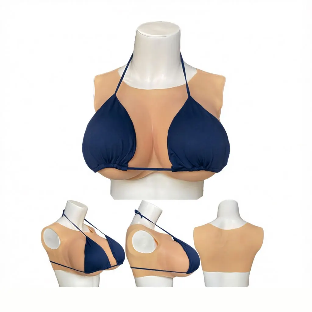 Huge Plump Silicone Breast Forms for Transgender Crossdressing with Realistic Nipple Areola Soft Shake Enhance Chest Fake Boobs