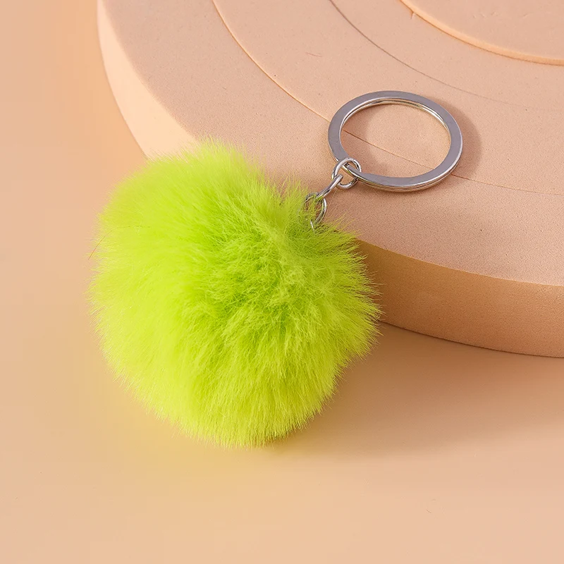 Mode Candy Farben Plüsch Ball Schlüsselbund für Auto Schlüssel Halter Frauen Mädchen Handtasche Anhänger Schlüsselanhänger Zubehör DIY Schmuck Geschenke – Detail 7