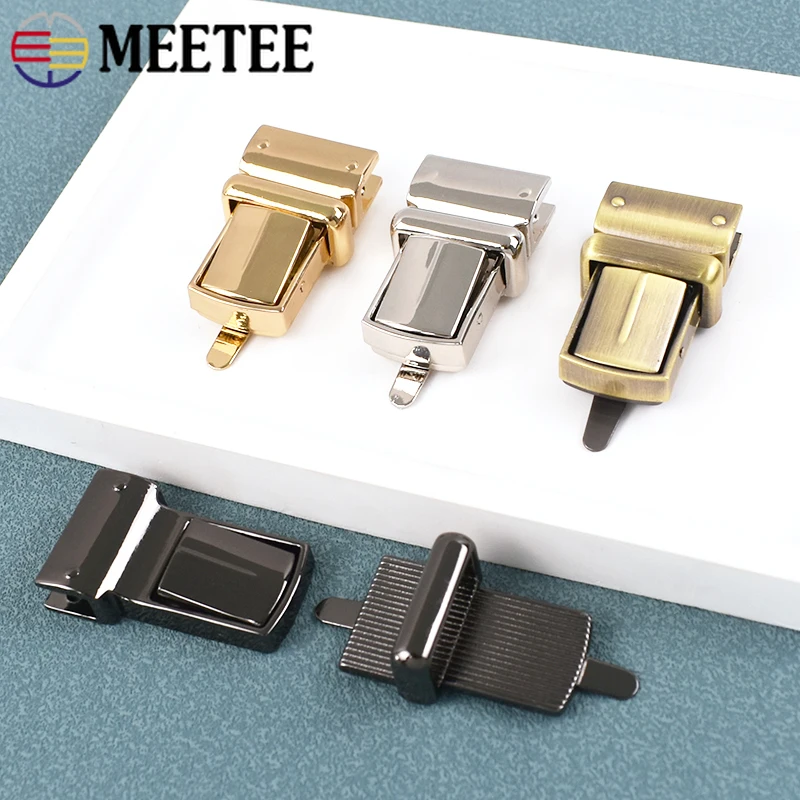 

2Pcs Meetee 22*38mm Bag Twist Turn Lock Buckle Metal Snap Clasp Handbag Purse Decorative Closure Latch Replacement Accessories