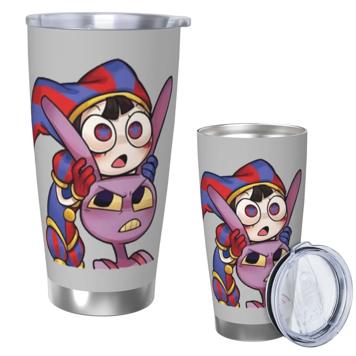

Pomni Tadc Jax The Amazing Circus Stainless Steel Tumbler Vacuum Insulated Mug Thermal Cold Cup Straw With Lid 20oz