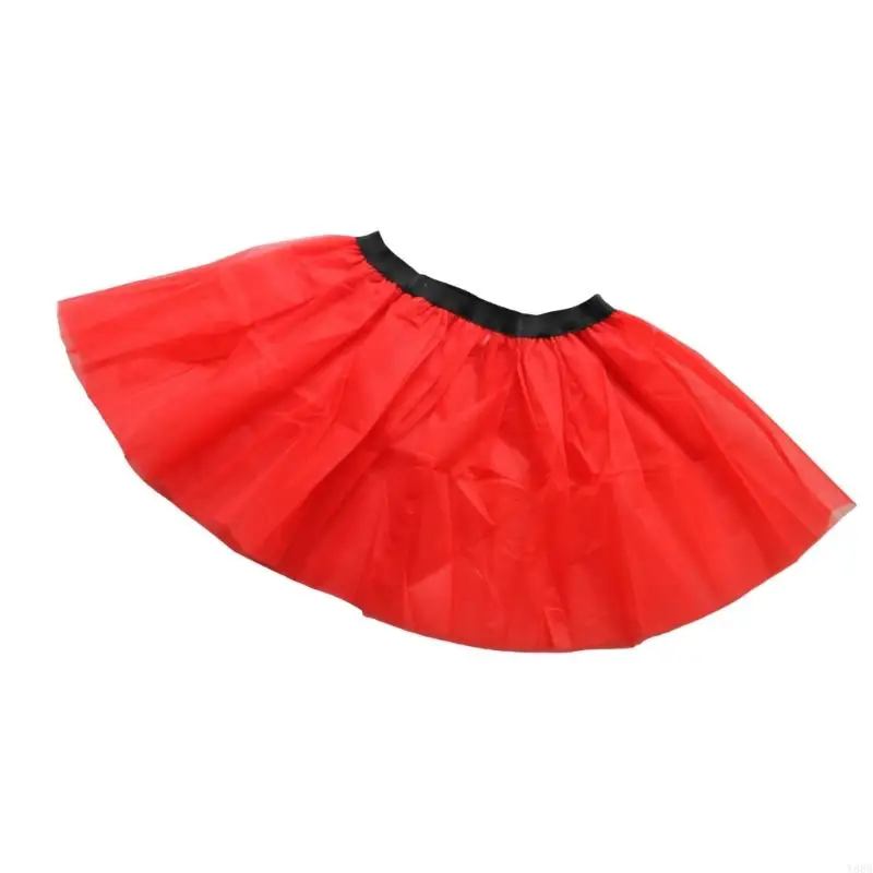 Y88A女性と10代のための短いバレエスカート5レイヤーチュールバレエダンススカートスカート女性のためのハロウィーンとクリスマス