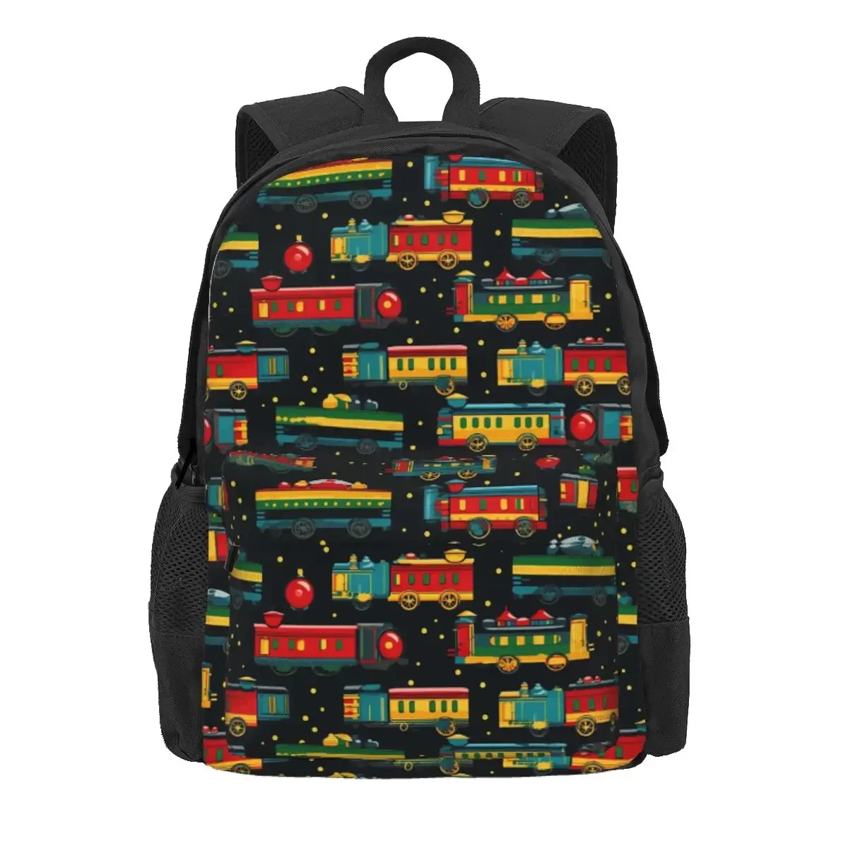 Cartoon Train Models Display Design Backpack Daypack Large Capacity Boys Girls BookBag School Bag Shoulder Bags for Men Women