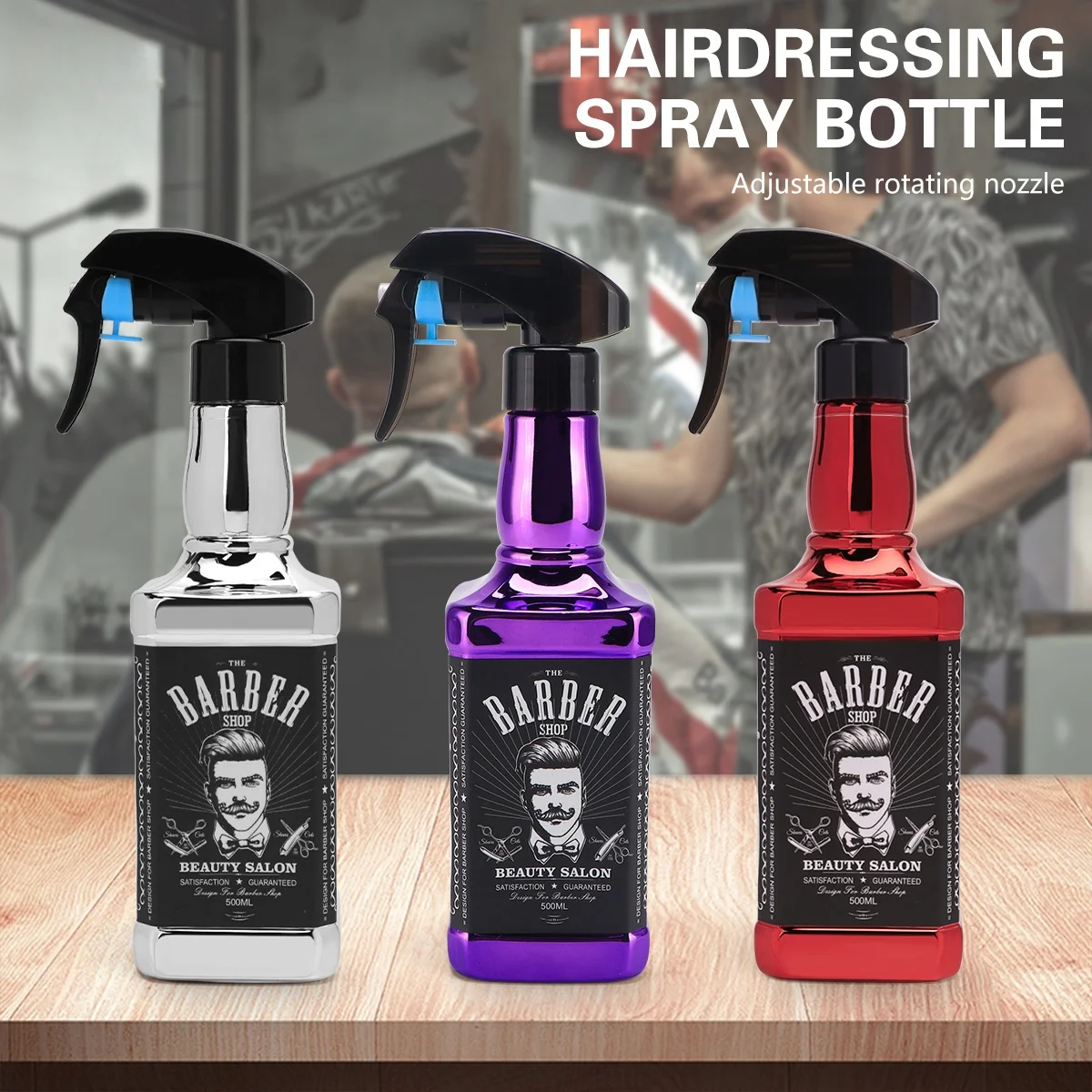 500ML Plating Hairdressing Spray Bottle Empty Continuous Atomizer Waterialon Home Hair Plant Mist Sprayer Tools Supplies