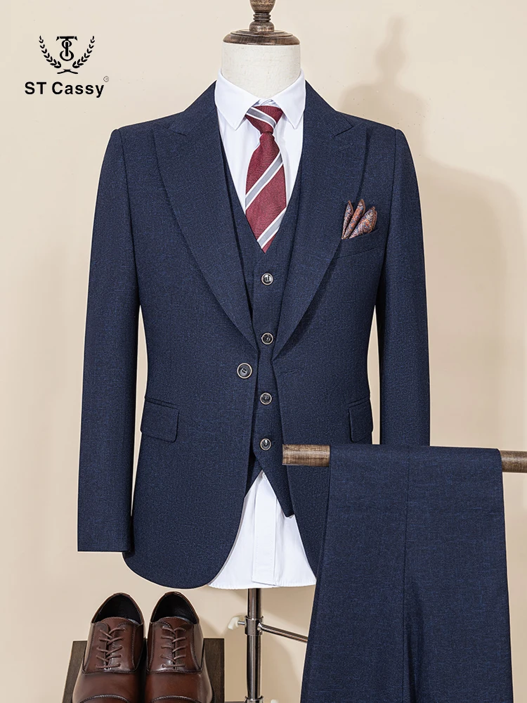

ST Cassy High Quality Male Groom Wedding Blazers Slim fit casual evening gown Business Office Men's Suits