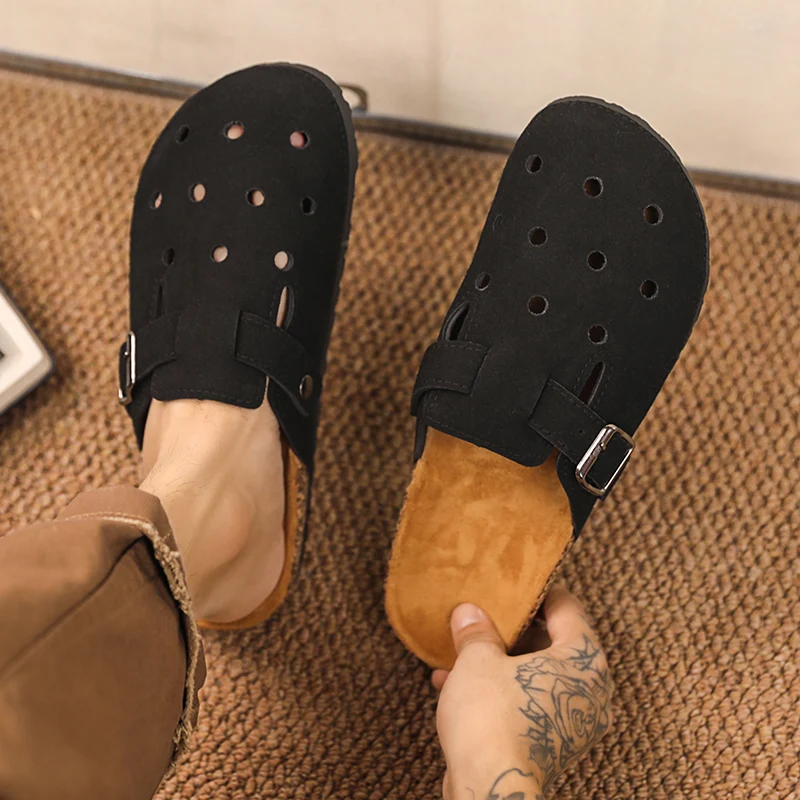 

2025 новые стильные летние тапочки на платформе, пробковые шлепанцы, уличная садовая обувь, пляжные тапочки, повседневная домашняя обувь для пары