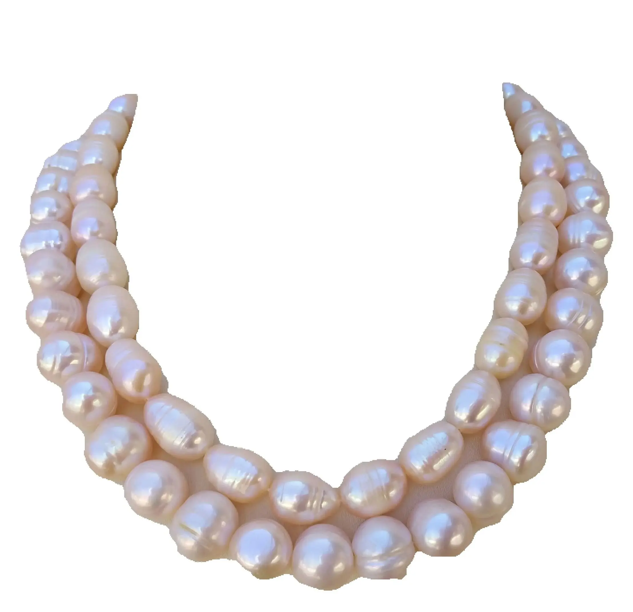 

2row Natural pink AAA+ South Sea Baroque Pearl Necklace Welcome to our exquisite PEARL Store