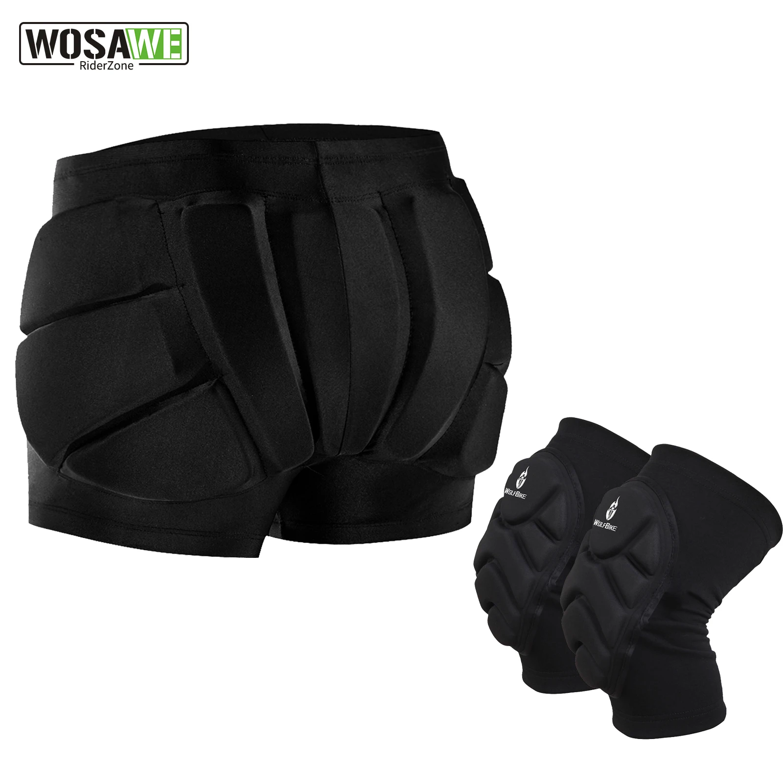 WOSAWE Children Aldult Protective Hip Pad Skiing Snowboard Protection Shorts EVA Roller Skate Butt Pad Pants Knee Protecter