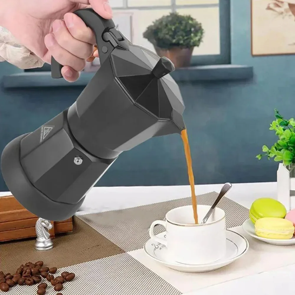 새로운 220V 300ml 알루미늄 전기 모카 포트 이탈리아 커피 메이커 가정용 빠르고 편리한 전기 커피 포트