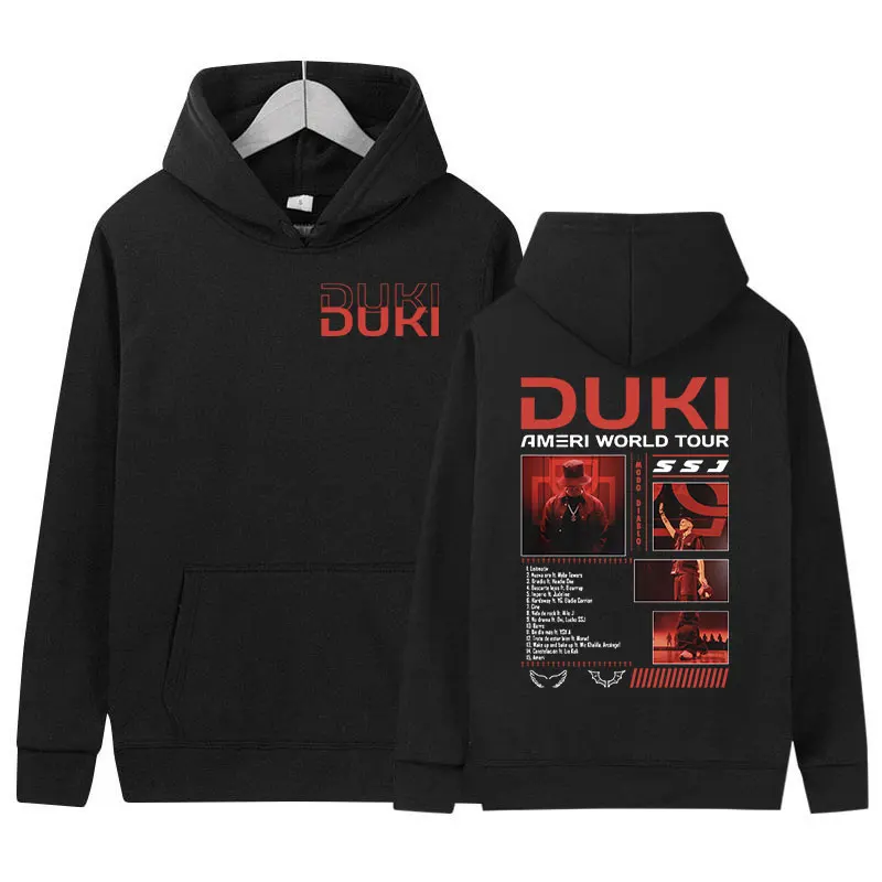 Rapper Duki Amri Worlo Tour 2025 new album Hoodie Men Retro Fashion Casual Pullover Sweatshirts Hip Hop Gothic Hoodie Streetwear