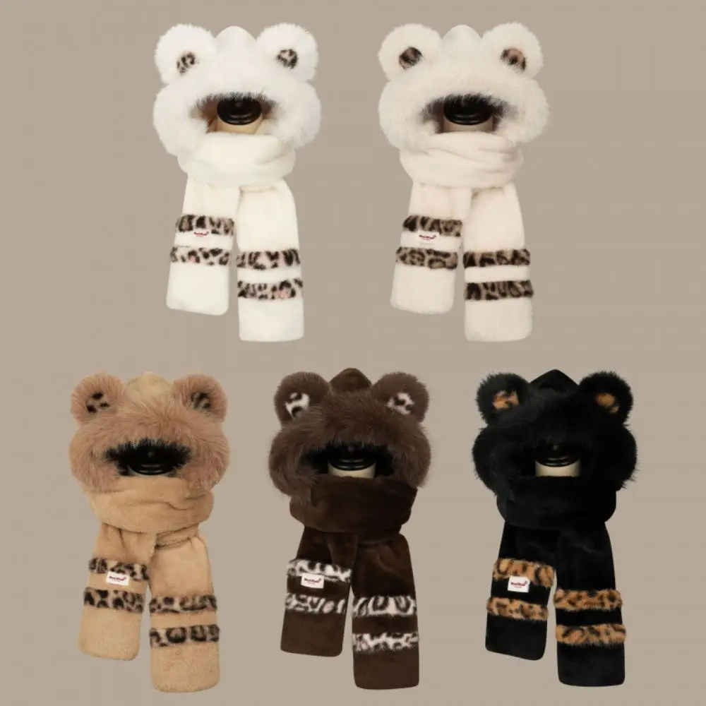chapeau-a-oreilles-d'ours-en-peluche-protection-auditive-tendance-bavoir-trois-en-un-echarpe-a-capuche-echarpe-en-fausse-fourrure-moelleuse-motif-dessin-anime-mignon-streetwear