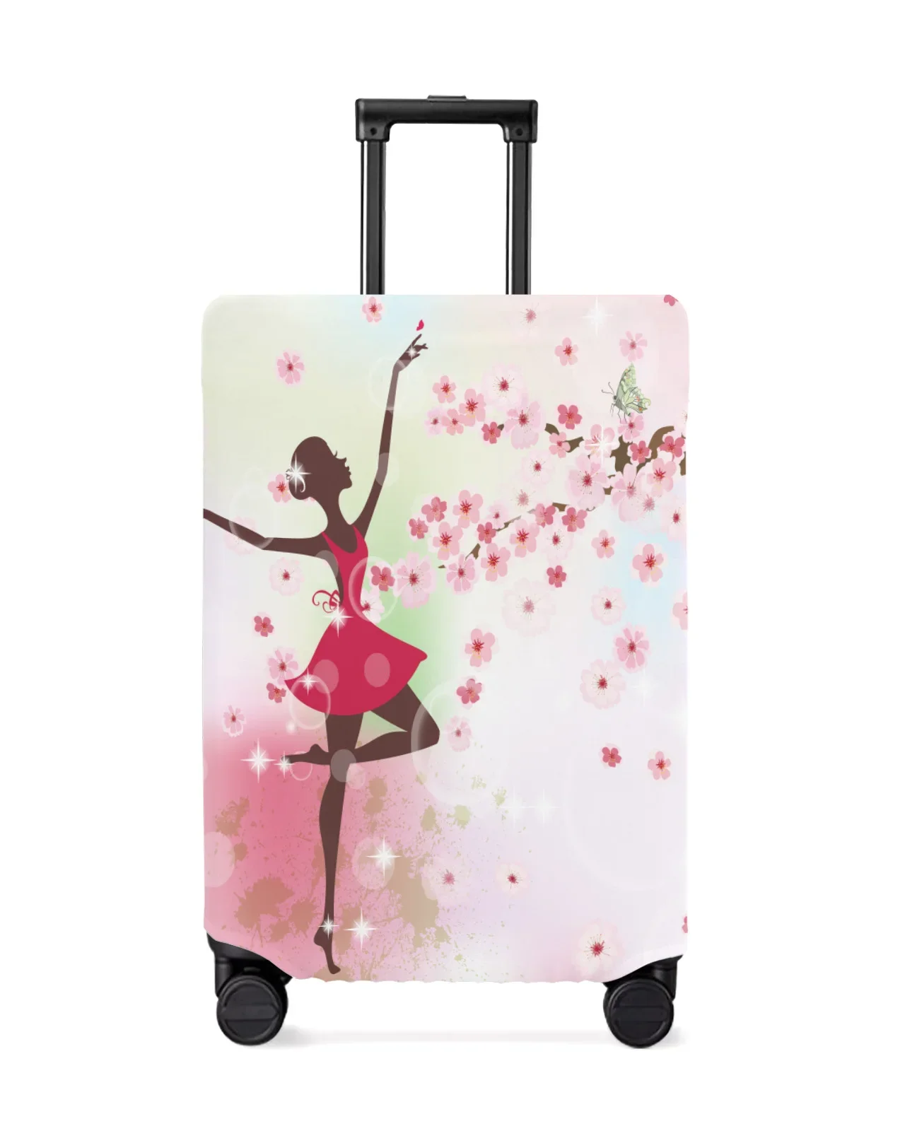 

Ballet Dancer Girl Pink Flower Butterfly Luggage Protective Cover Travel Accessories Suitcase Elastic Dust Case Protect Sleeve