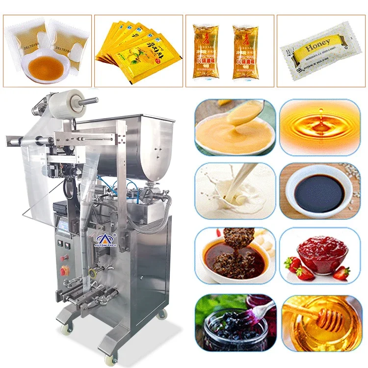 Hot Sale Pe Nylon Plastic Film 30ml 500ml 800ml Automatic Liquid Ice Pop Milk Jam Sauce Liquid Filling And Packing Machine Price