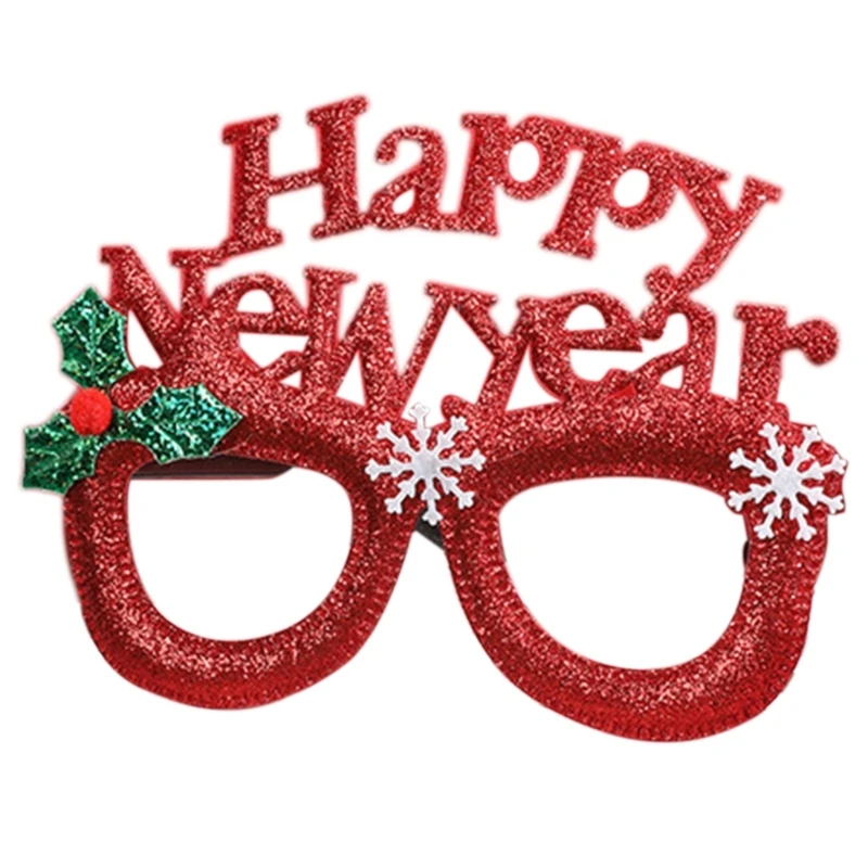 Happy New Year Glasses Frame Christmas Glasses Photo Prop Christmas Decorations New Year Navidad Teens Adult Gift DXAA