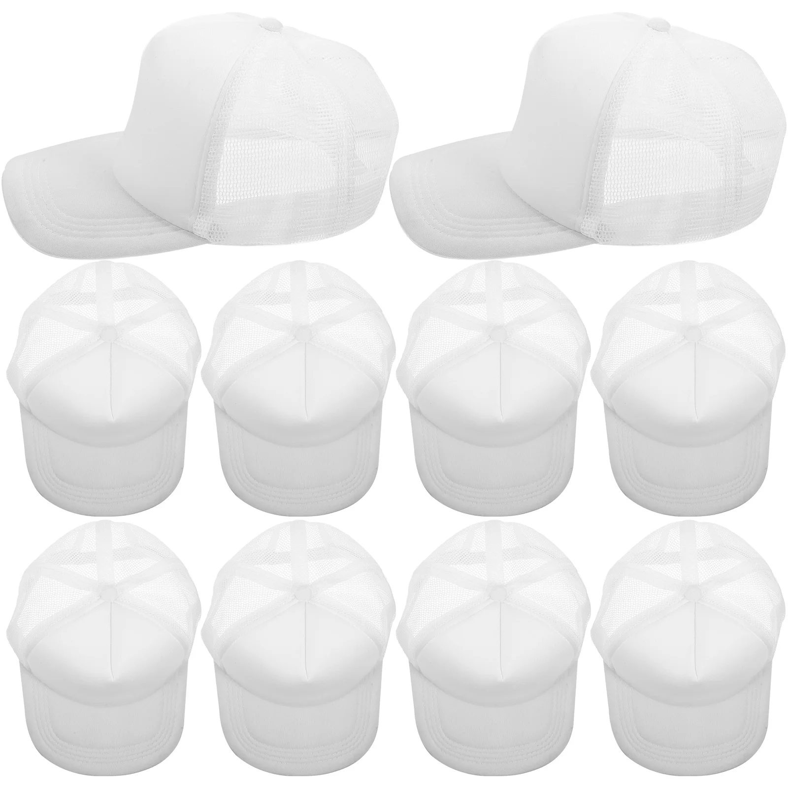 

10 Pcs Black Mesh Baseball Caps Blank DIY Trucker Hats Polyester Sublimation Heat Transfer Lightweight Comfortable Outdoor